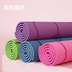 凯速防滑耐撕带体位线TPE瑜伽垫（送绑绳）EA06深紫 /深蓝 /玫红