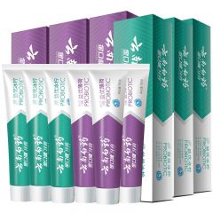 云南白药牙膏益生菌组合牙膏套装口气清新薄荷 冰柠薄荷105g*3+激爽薄荷105g*3（共6支）