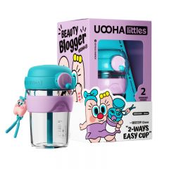 uooha高硼硅玻璃双饮杯美妆博主海伦-蓝色350ml