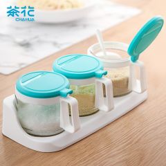三组圆形玻璃调味瓶（300ml）